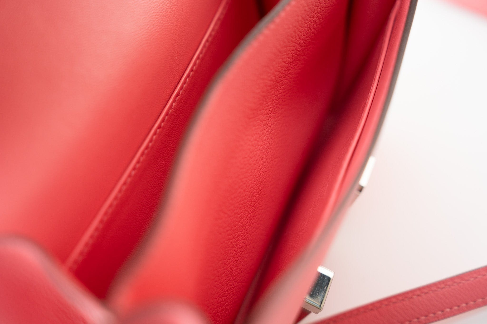 Hermes Handbag Hermes Constance 18 Rose Azalee Evercolor PHW C Stamp - Redeluxe