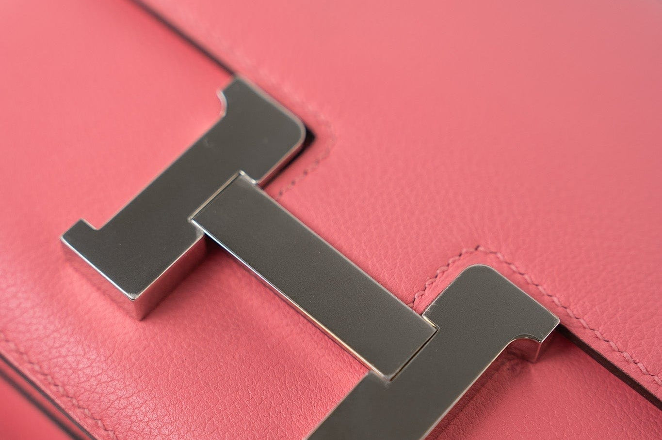 Hermes Handbag Hermes Constance 18 Rose Azalee Evercolor PHW C Stamp - Redeluxe