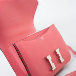 Hermes Handbag Hermes Constance 18 Rose Azalee Evercolor PHW C Stamp - Redeluxe