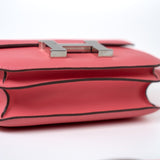 Hermes Handbag Hermes Constance 18 Rose Azalee Evercolor PHW C Stamp - Redeluxe