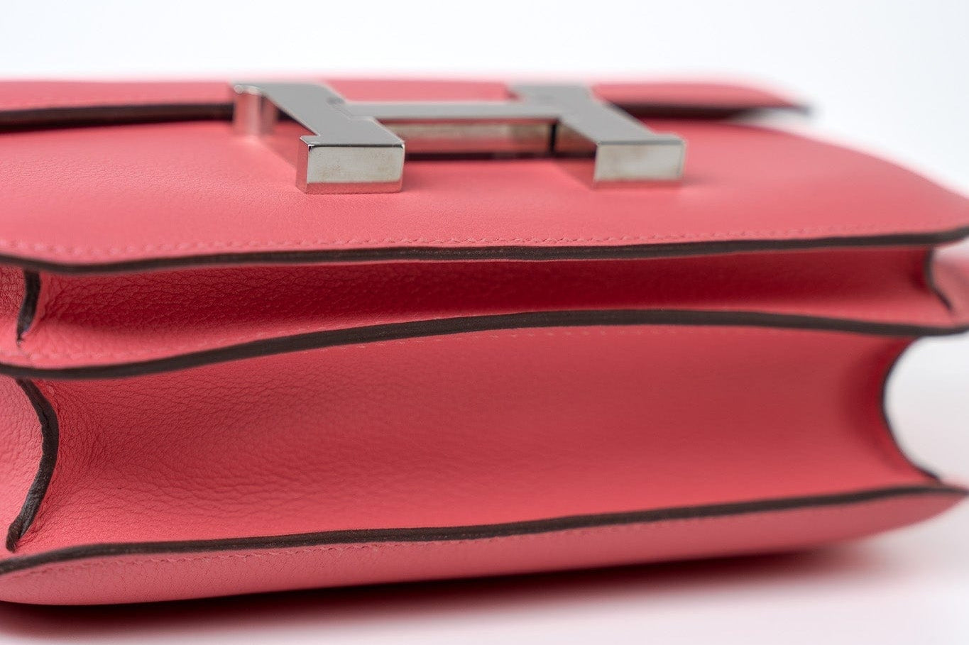 Hermes Handbag Hermes Constance 18 Rose Azalee Evercolor PHW C Stamp - Redeluxe
