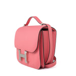 Hermes Handbag Hermes Constance 18 Rose Azalee Evercolor PHW C Stamp - Redeluxe