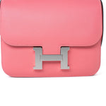 Hermes Handbag Hermes Constance 18 Rose Azalee Evercolor PHW C Stamp - Redeluxe