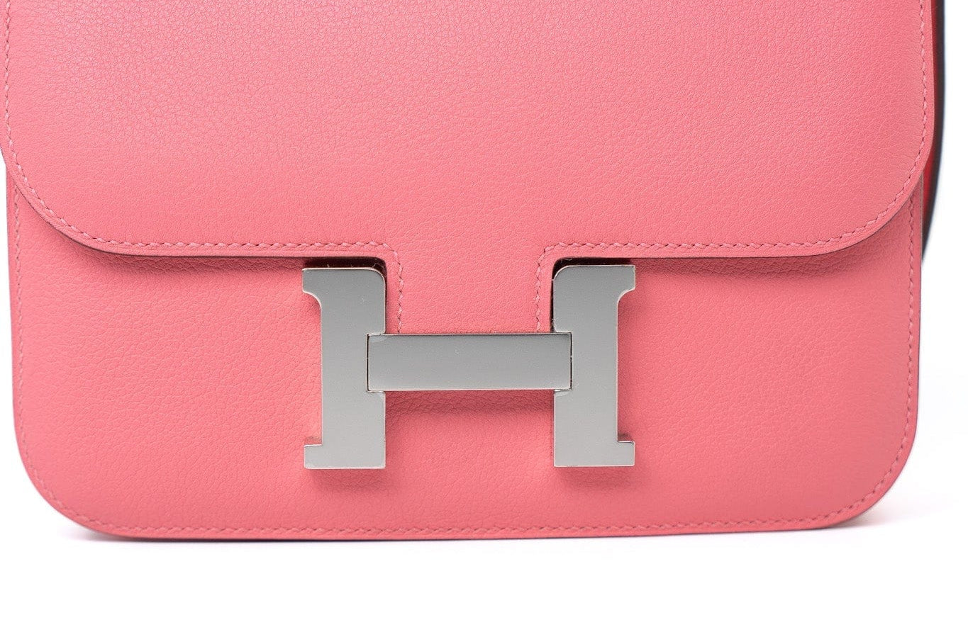 Hermes Handbag Hermes Constance 18 Rose Azalee Evercolor PHW C Stamp - Redeluxe