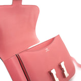 Hermes Handbag Hermes Constance 18 Rose Azalee Evercolor PHW C Stamp - Redeluxe
