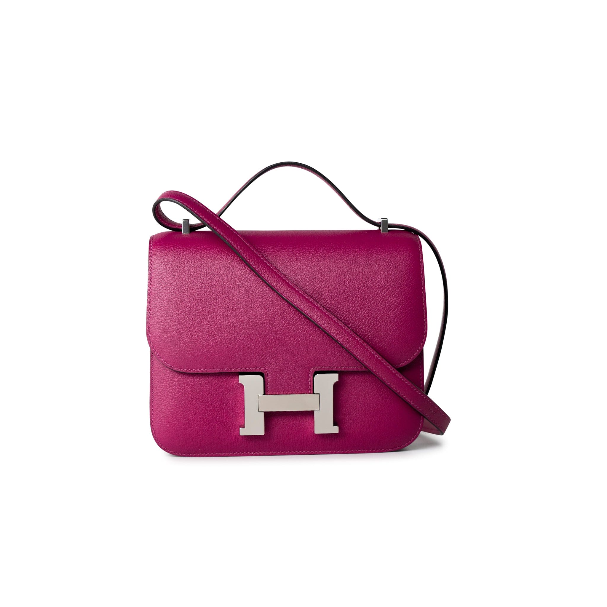 Hermes Constance 18 Rose Pourpre Chèvre Leather Palladium Hardware