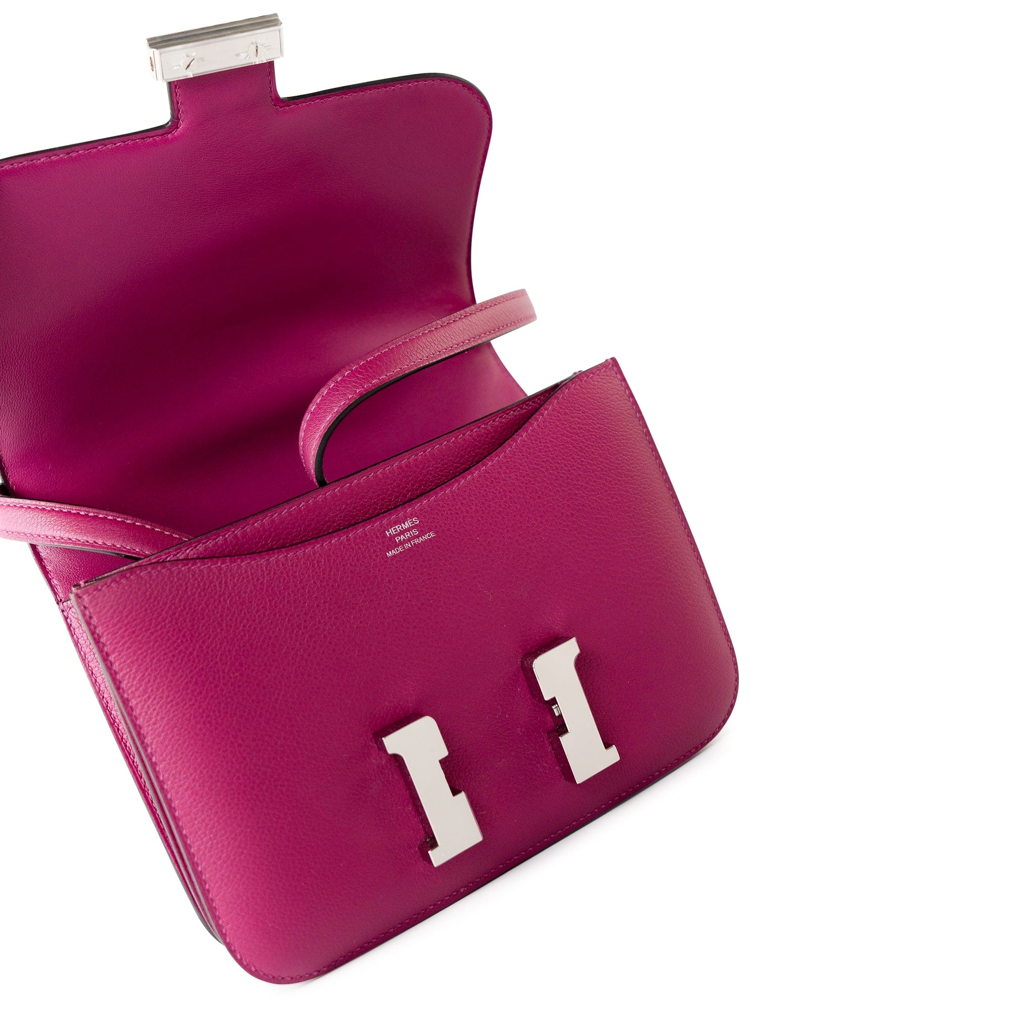 Hermes Constance 18 Rose Pourpre Chèvre Leather Palladium Hardware