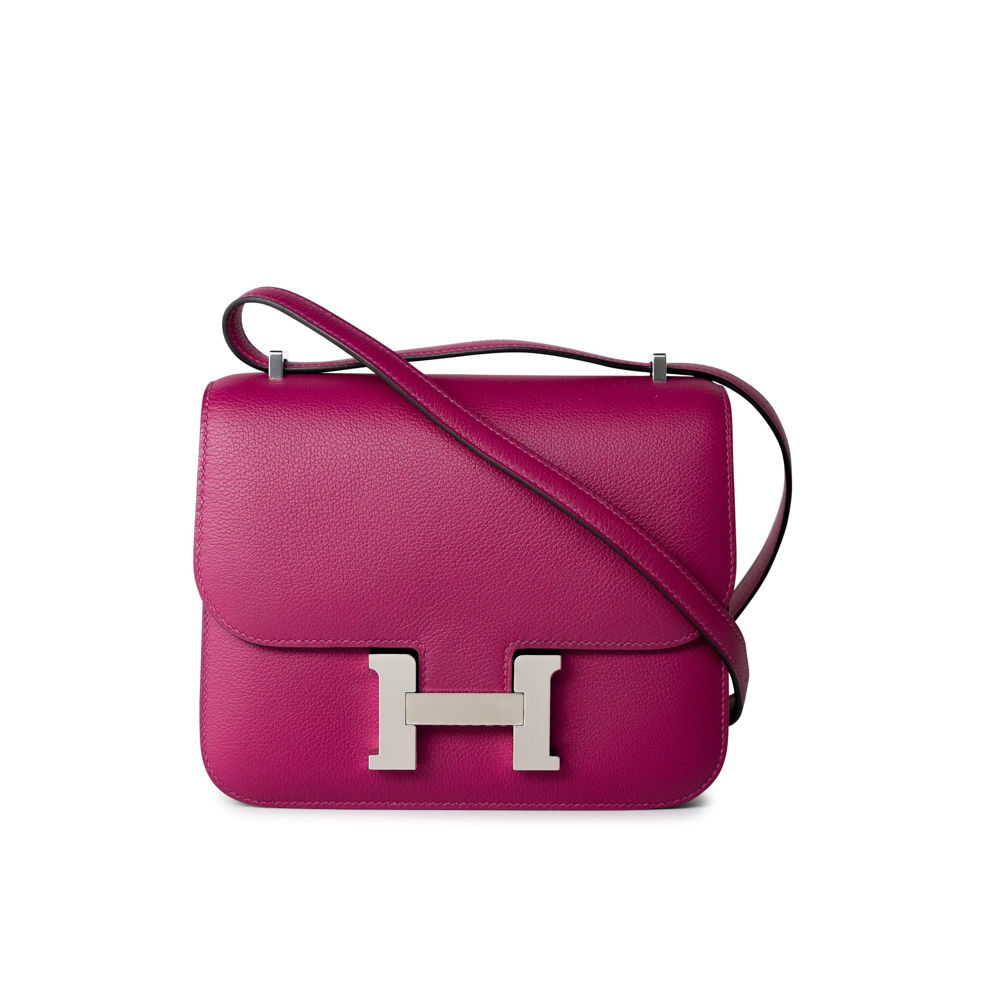 Hermes Constance 18 Rose Pourpre Chèvre Leather Palladium Hardware