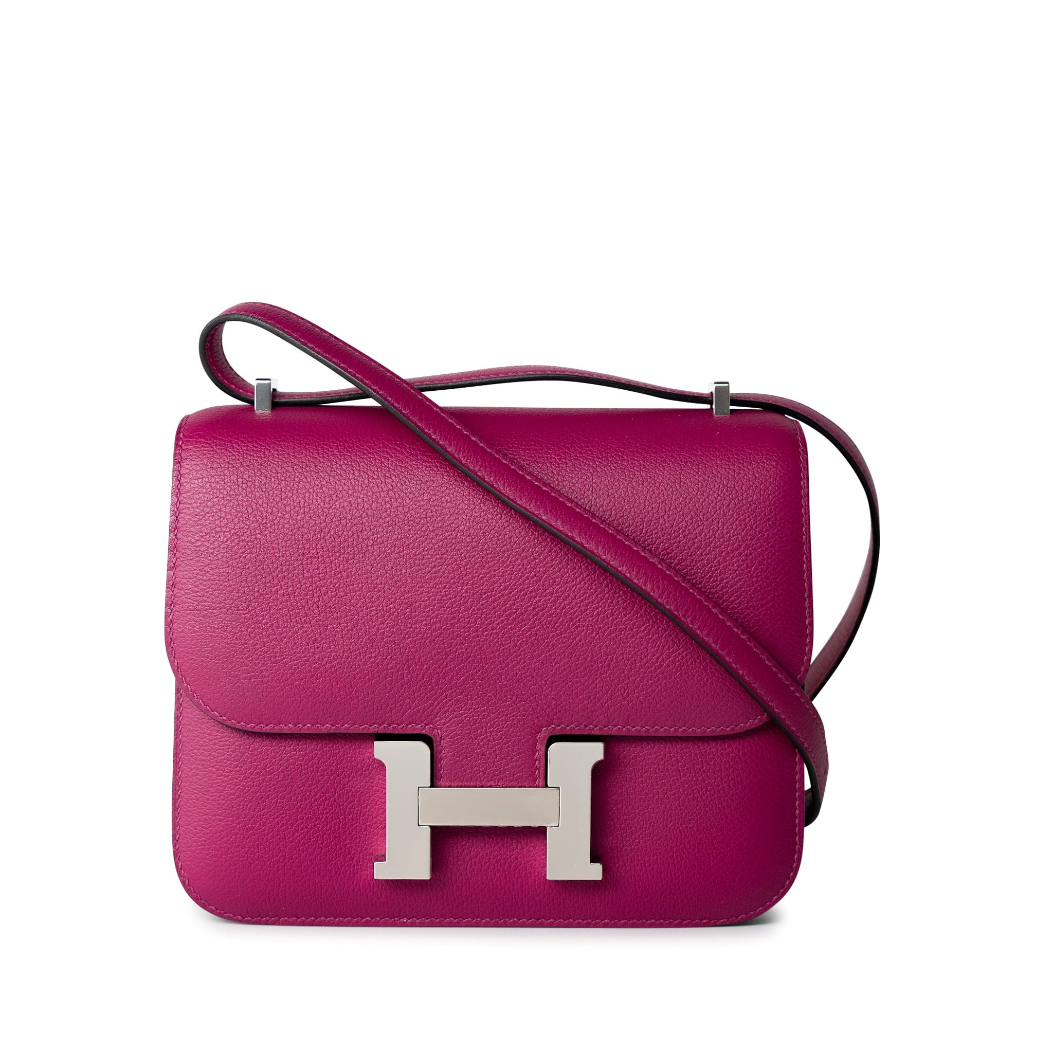Hermes Constance 18 Rose Pourpre Chèvre Leather Palladium Hardware