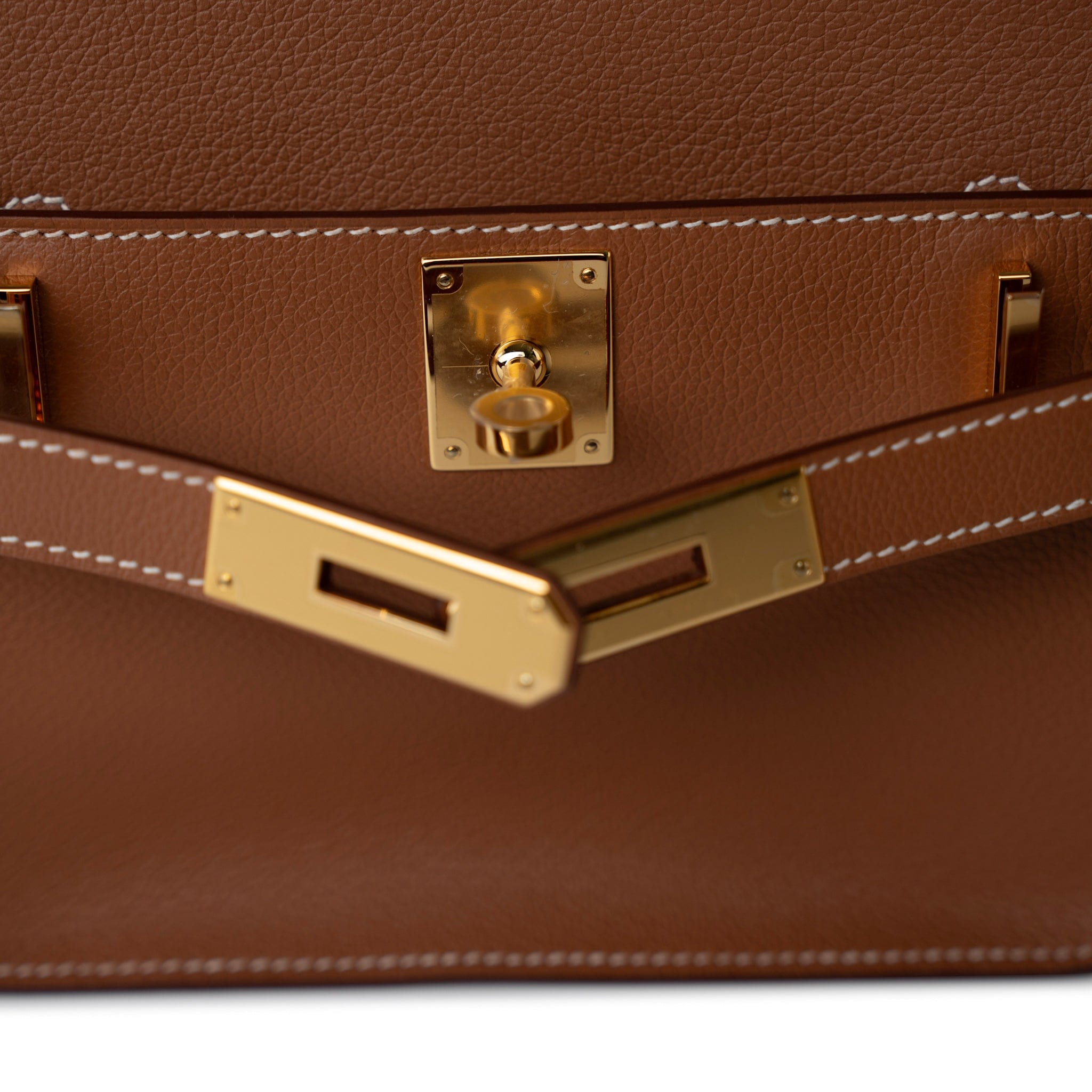 Hermes Handbag Hermes Jypsiere Mini Gold Evercolor / Wooly Strap Gold Plated B Stamp - Redeluxe