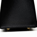Hermes Handbag Hermes Kelly 25 Black Veau Epsom Leather Gold Plated - Redeluxe