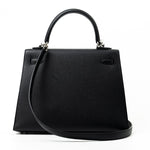 Hermes Handbag Hermes Kelly 25 Black Veau Epsom Leather Palladium Plated 2021 Z - Redeluxe