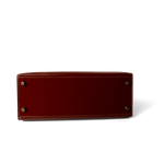 Hermes Handbag Hermes Kelly 28 Box Calfskin Rouge H Goldplated T Stamp - Redeluxe