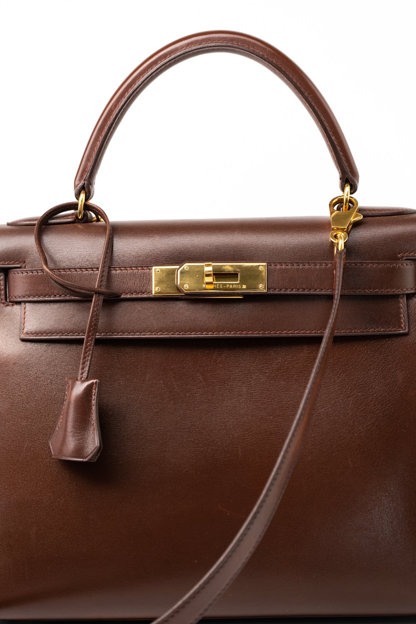 Hermès Kelly 28 Courchevel Chocolat Gold Metal Fittings X Stamp