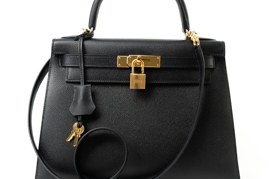Hermes Handbag Hermes Kelly 28 Veau Epsom Leather Black with Gold Plated Hardware 2019 D - Redeluxe