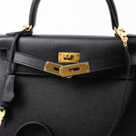 Hermes Handbag Hermes Kelly 28 Veau Epsom Leather Black with Gold Plated Hardware 2019 D - Redeluxe