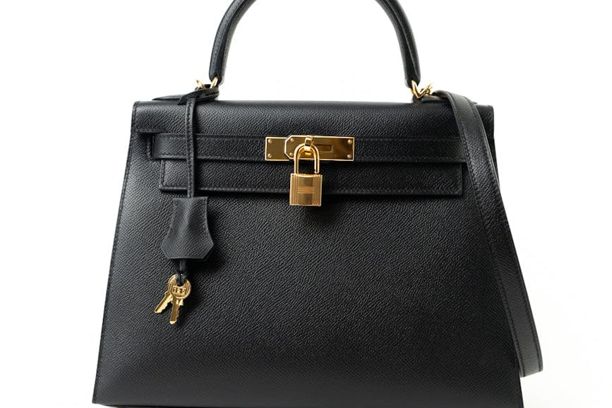 Hermes Handbag Hermes Kelly 28 Veau Epsom Leather Black with Gold Plated Hardware 2019 D - Redeluxe