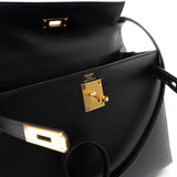 Hermes Handbag Hermes Kelly 28 Veau Epsom Leather Black with Gold Plated Hardware 2019 D - Redeluxe