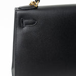 Hermes Handbag Hermes Kelly 28 Veau Epsom Leather Black with Gold Plated Hardware 2019 D - Redeluxe