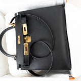 Hermes Handbag Hermes Kelly 28 Veau Epsom Leather Black with Gold Plated Hardware 2019 D - Redeluxe