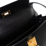 Hermes Handbag Hermes Kelly 28 Veau Epsom Leather Black with Gold Plated Hardware 2019 D - Redeluxe