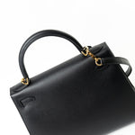 Hermes Handbag Hermes Kelly 28 Veau Epsom Leather Black with Gold Plated Hardware 2019 D - Redeluxe