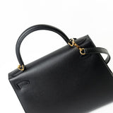 Hermes Handbag Hermes Kelly 28 Veau Epsom Leather Black with Gold Plated Hardware 2019 D - Redeluxe