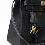 Hermes Handbag Hermes Kelly 28 Veau Epsom Leather Black with Gold Plated Hardware 2019 D - Redeluxe