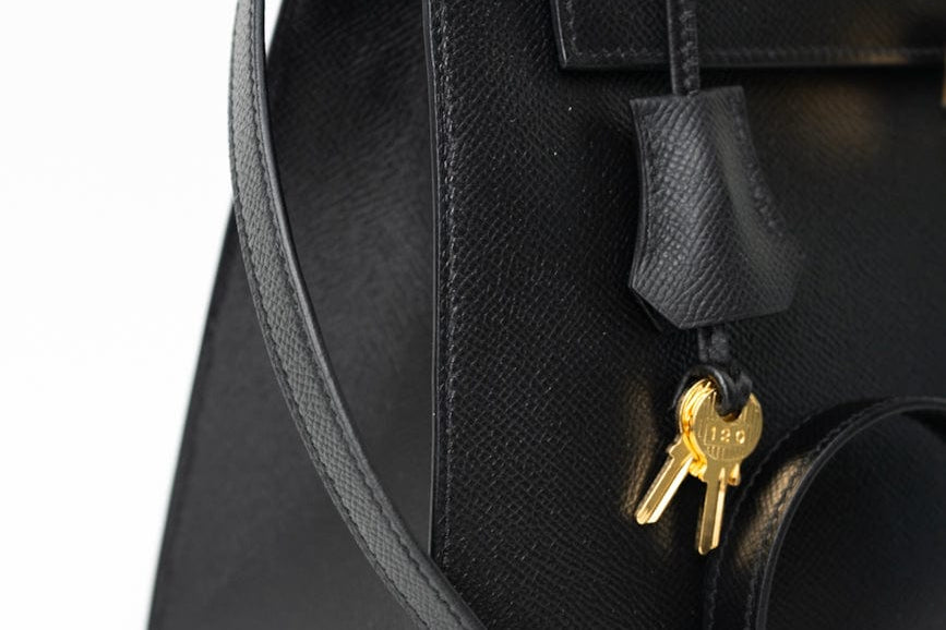Hermes Handbag Hermes Kelly 28 Veau Epsom Leather Black with Gold Plated Hardware 2019 D - Redeluxe