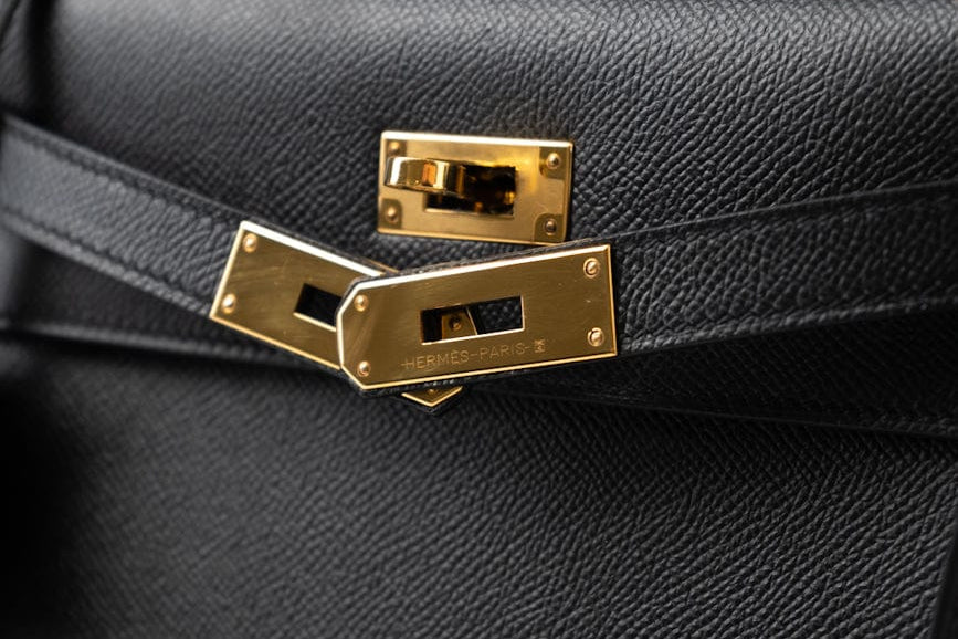 Hermes Handbag Hermes Kelly 28 Veau Epsom Leather Black with Gold Plated Hardware 2019 D - Redeluxe