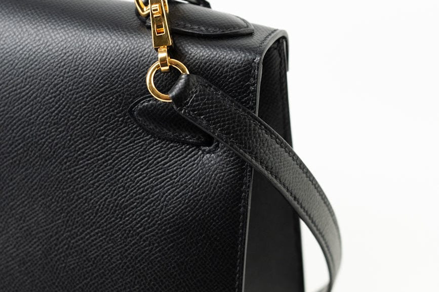Hermes Handbag Hermes Kelly 28 Veau Epsom Leather Black with Gold Plated Hardware 2019 D - Redeluxe