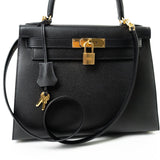 Hermes Handbag Hermes Kelly 28 Veau Epsom Leather Black with Gold Plated Hardware 2019 D - Redeluxe