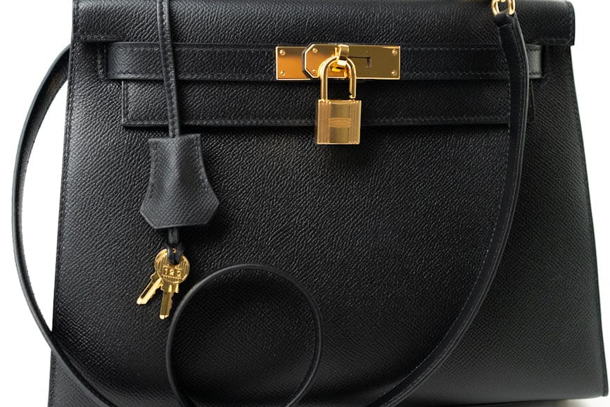 Hermes Handbag Hermes Kelly 28 Veau Epsom Leather Black with Gold Plated Hardware 2019 D - Redeluxe