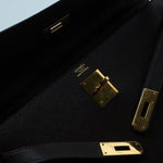 Hermes Handbag Hermes Kelly 32 Courchevel Chocolat Gold - Redeluxe