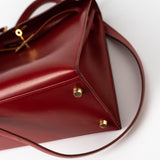 Hermes Handbag Hermes Kelly 32 Rouge Vif Veau Box Calfskin Leather Gold Plated Hardware 1998 B Stamp - Redeluxe