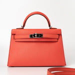 Hermes Handbag Hermes Kelly Mini II Rose Texas Veau Epsom Leather Palladium plated 2021 Z - Redeluxe
