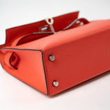 Hermes Handbag Hermes Kelly Mini II Rose Texas Veau Epsom Leather Palladium plated 2021 Z - Redeluxe