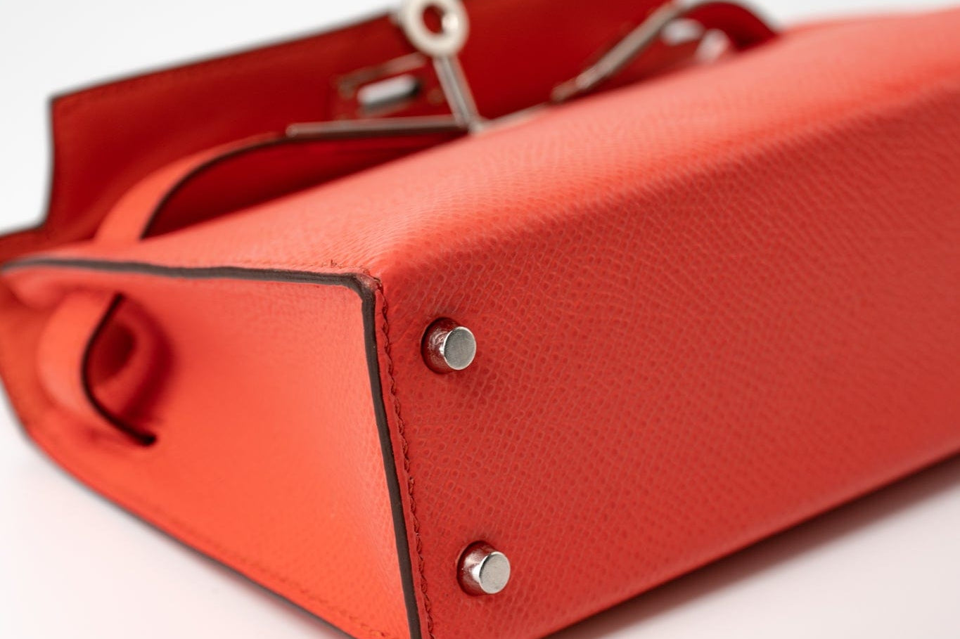 Hermes Handbag Hermes Kelly Mini II Rose Texas Veau Epsom Leather Palladium plated 2021 Z - Redeluxe