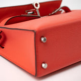 Hermes Handbag Hermes Kelly Mini II Rose Texas Veau Epsom Leather Palladium plated 2021 Z - Redeluxe