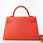 Hermes Handbag Hermes Kelly Mini II Rose Texas Veau Epsom Leather Palladium plated 2021 Z - Redeluxe