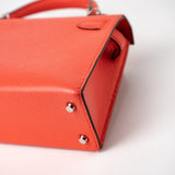 Hermes Handbag Hermes Kelly Mini II Rose Texas Veau Epsom Leather Palladium plated 2021 Z - Redeluxe