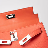 Hermes Handbag Hermes Kelly Mini II Rose Texas Veau Epsom Leather Palladium plated 2021 Z - Redeluxe