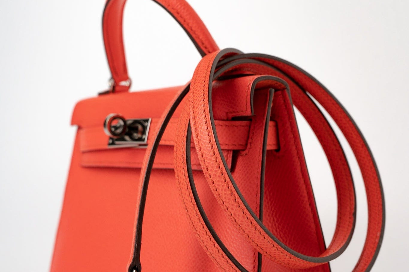 Hermes Handbag Hermes Kelly Mini II Rose Texas Veau Epsom Leather Palladium plated 2021 Z - Redeluxe