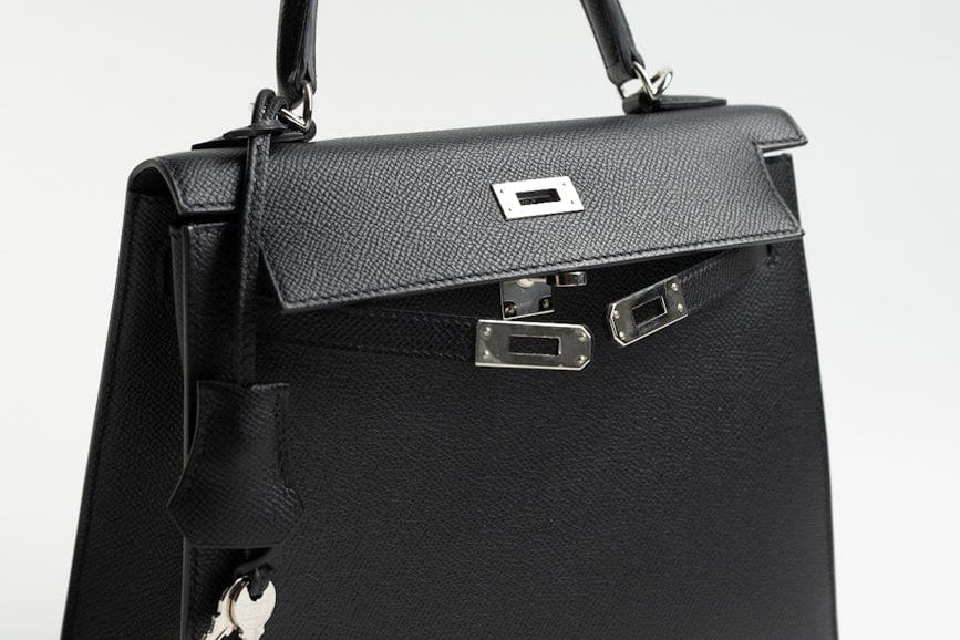 Hermes Handbag Hermes Kelly Sellier 25 Bleu Indigo Veau Epsom Leather Palladium Plated 2020 Y - Redeluxe