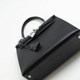 Hermes Handbag Hermes Kelly Sellier 25 Bleu Indigo Veau Epsom Leather Palladium Plated 2020 Y - Redeluxe