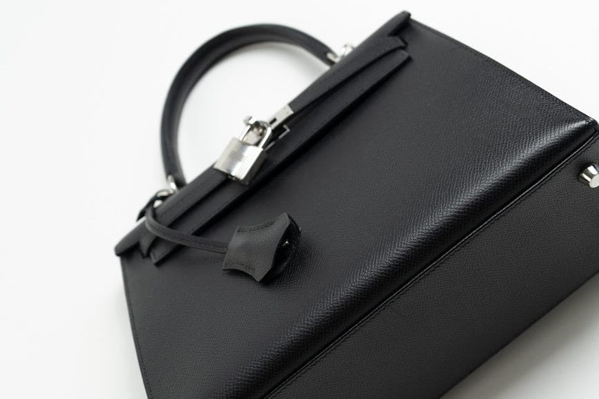 Hermes Handbag Hermes Kelly Sellier 25 Bleu Indigo Veau Epsom Leather Palladium Plated 2020 Y - Redeluxe