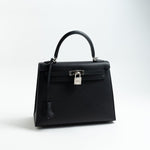 Hermes Handbag Hermes Kelly Sellier 25 Bleu Indigo Veau Epsom Leather Palladium Plated 2020 Y - Redeluxe