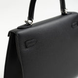 Hermes Handbag Hermes Kelly Sellier 25 Bleu Indigo Veau Epsom Leather Palladium Plated 2020 Y - Redeluxe