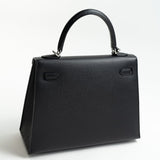 Hermes Handbag Hermes Kelly Sellier 25 Bleu Indigo Veau Epsom Leather Palladium Plated 2020 Y - Redeluxe
