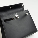 Hermes Handbag Hermes Kelly Sellier 25 Bleu Indigo Veau Epsom Leather Palladium Plated 2020 Y - Redeluxe